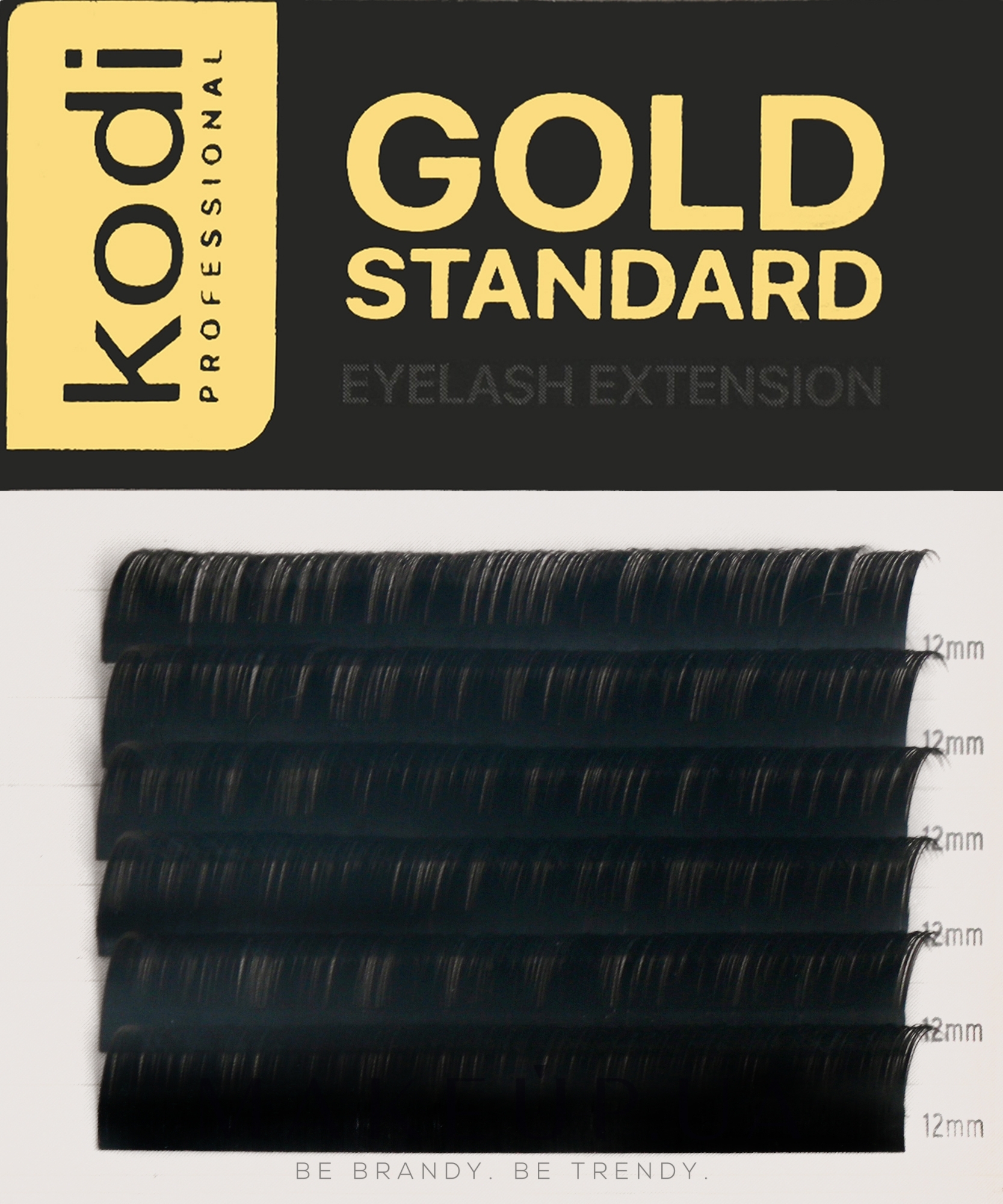 Накладні вії Gold Standart D 0.07 (6 рядів: 12 мм) - Kodi Professional — фото 1уп