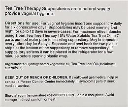 Супозиторії з олією чайного дерева для вагінальної гігієни - Tea Tree Therapy Suppositories For Vaginal Hygiene — фото N3