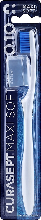 Зубная щетка "Maxi Soft 0.10" мягкая, белая с синей щетиной - Curaprox Curasept Toothbrush — фото N1