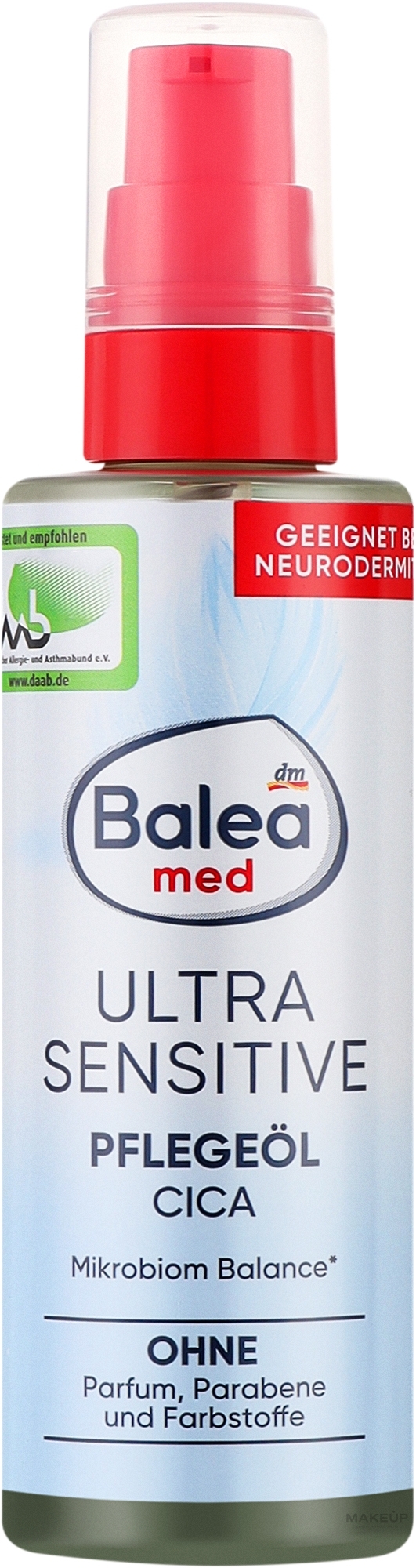 Гідрофільна олія для тіла для чутливої та схильної до атопічного дерматиту шкіри - Balea MED Ultra Sensitive CICA — фото 100ml