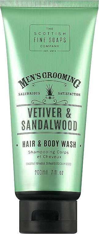 Шампунь-гель для душа "Ветивер и сандал" - Scottish Fine Soaps Vetiver & Sandalwood Hair Body Wash — фото N1