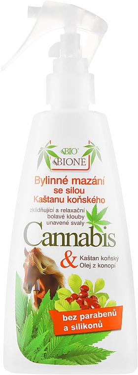 Спрей для ніг - Bione Cosmetics Cannabis Herbal Salve With Horse Chestnut — фото N1