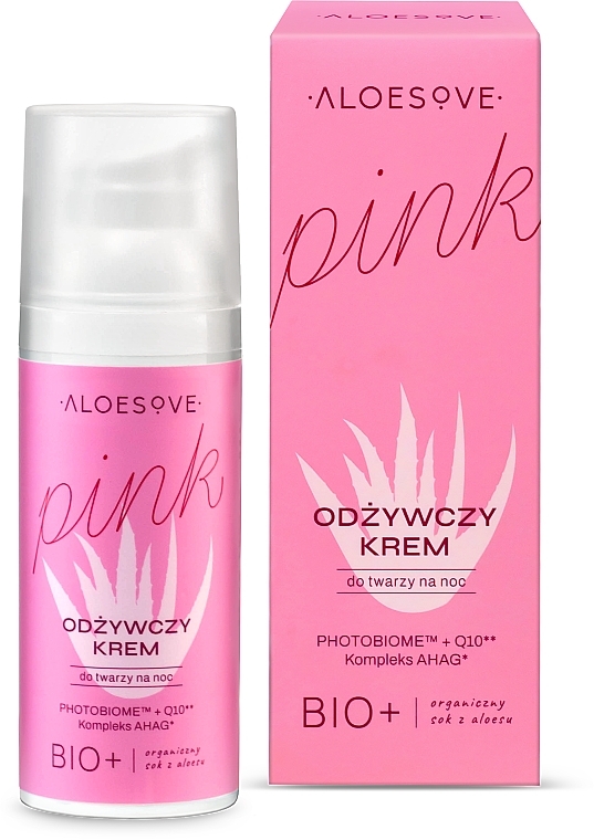 Нічний живильний крем для обличчя - Aloesove Pink Nourishing Face Cream — фото N3