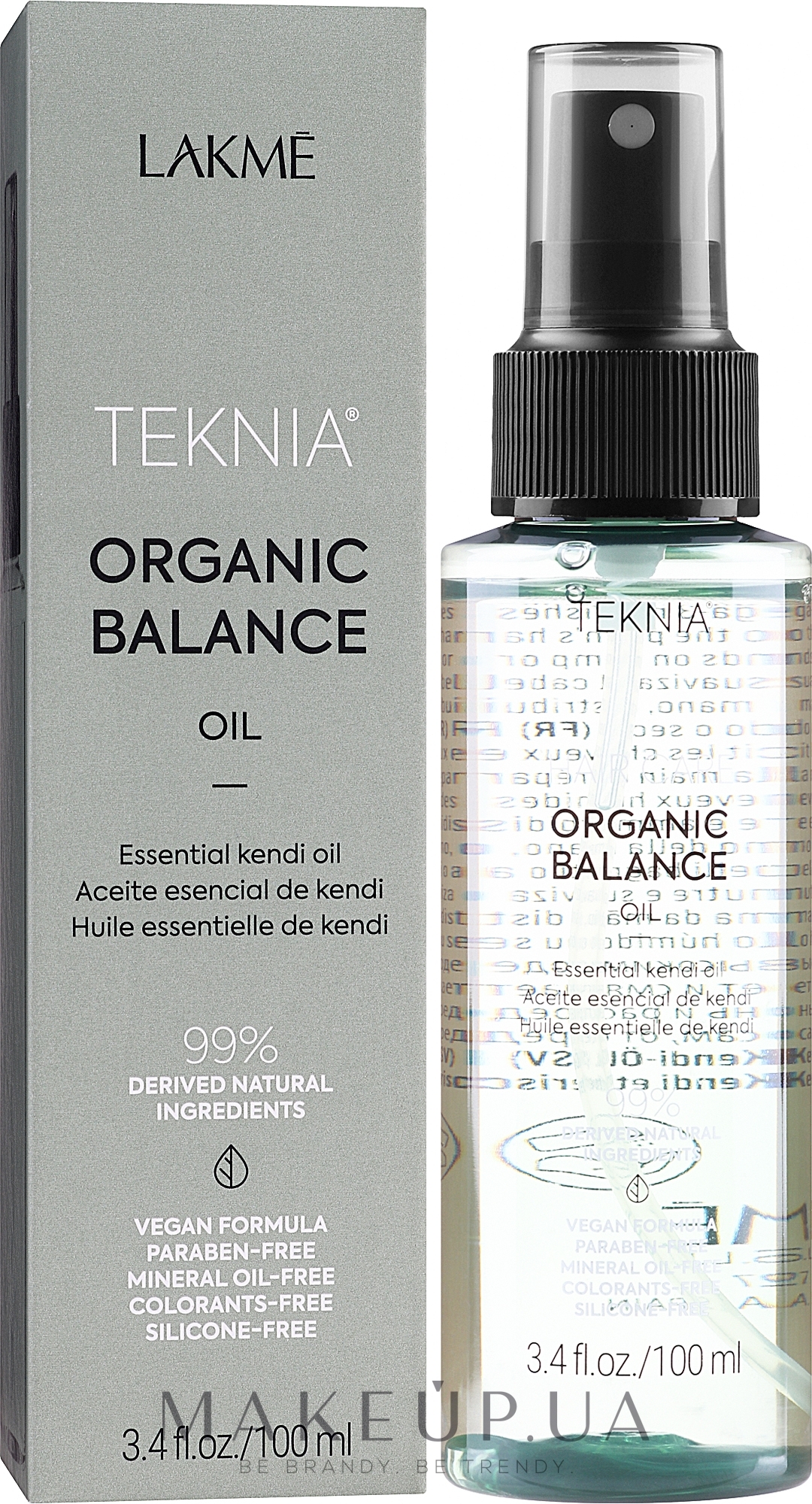 Эфирное масло кенди для питания и смягчения волос и кожи - Lakme Teknia Organic Balance Oil — фото 100ml