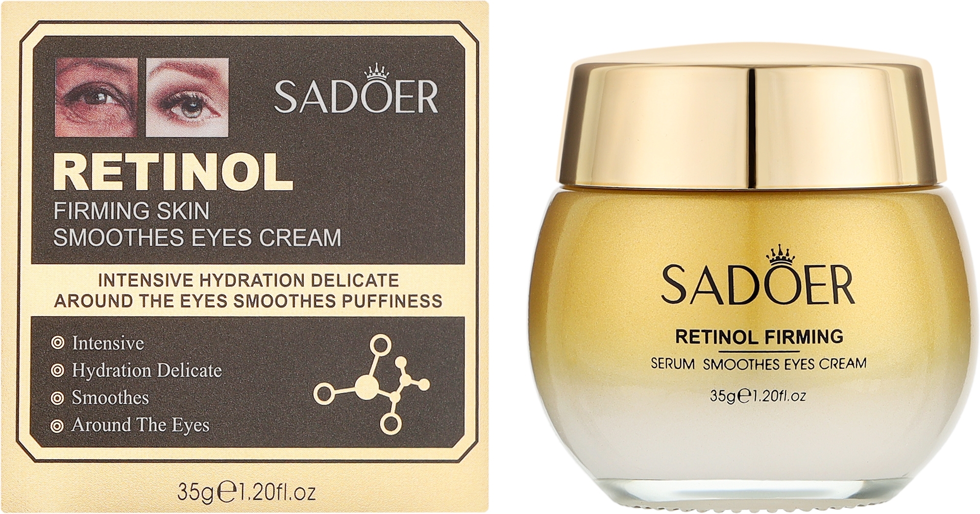 Крем вокруг глаз с ретинолом - Sadoer Retinol Firming Smoothes Eyes Cream — фото 35g