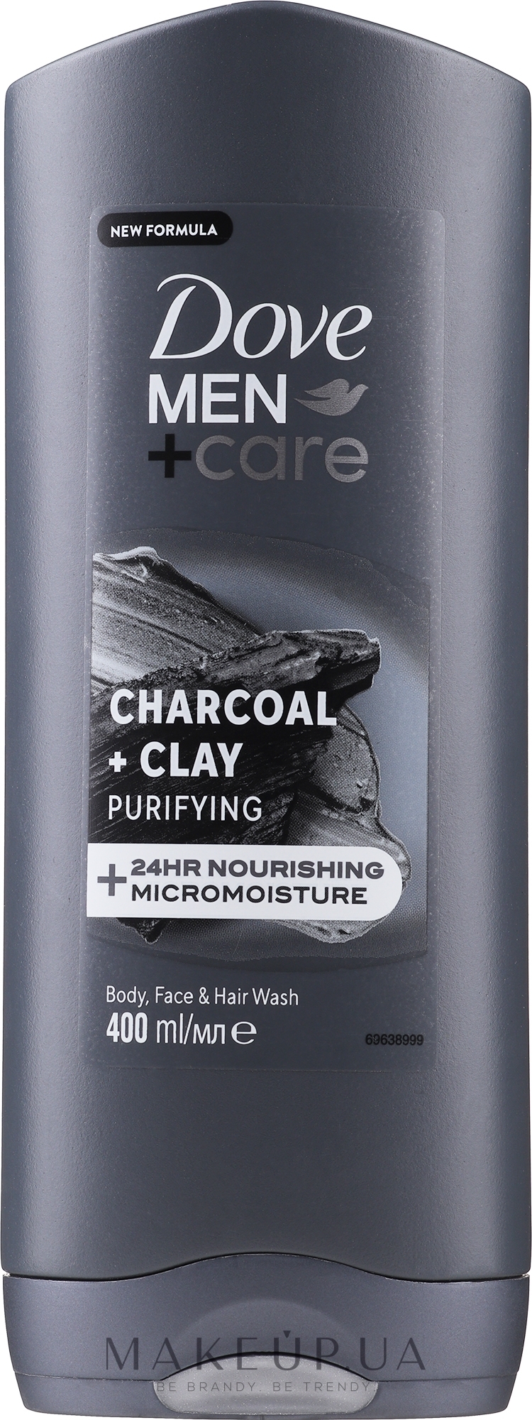 Гель для душа - Dove Men+Care Elements Charcoal+Clay Micro Moisture Body And Face Wash — фото 400ml