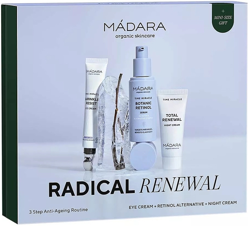 Набір - Madara Cosmetics Radical Renewal Smoothing Skin Care Gift Set (srm/30ml + eye/cr/20ml + night/cr/20ml) — фото N2