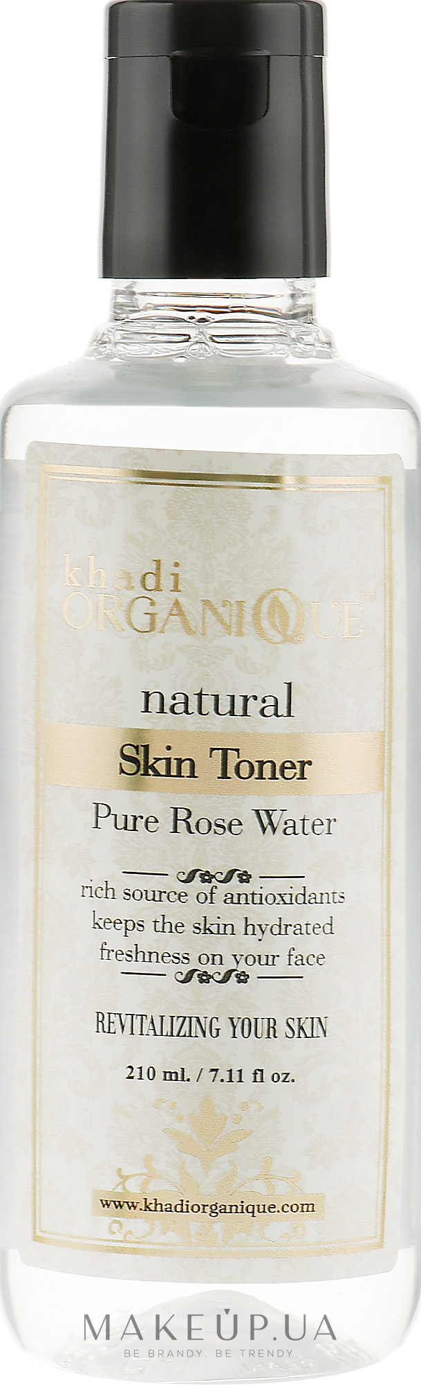 Натуральна трояндова вода для волосся та шкіри обличчя й тіла - Khadi Organique Rose Water Skin Toner — фото 210ml