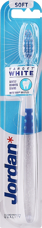 Зубна щітка, м'яка, прозоро-блакитна - Jordan Target White — фото N1
