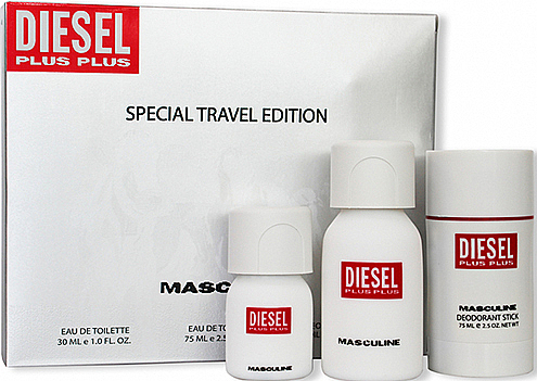 Diesel Plus Plus Masculine - Набор (edt/75ml + edt/30ml + deo/75ml) — фото N1