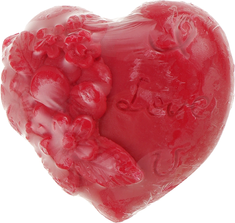 Гліцеринове мило "Heart in love", червоне - Bulgarian Rose Soap — фото N1