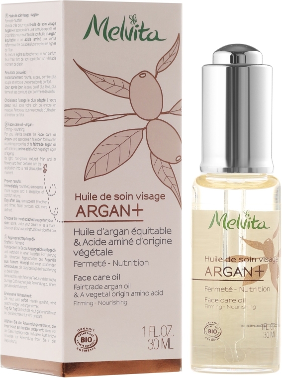 Дорогоцінне масло для обличчя "Шовкова арганія" - Melvita Huiles De Beaute Soin Visage Argan+ — фото N1