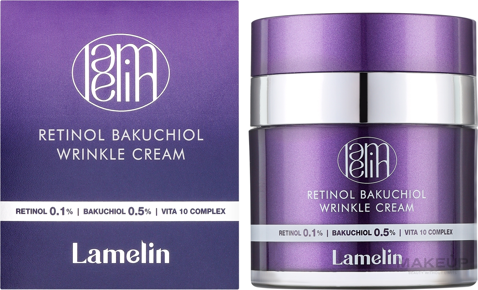 Крем для обличчя з ретинолом і бакучіолом проти зморщок - Lamelin Retinol Bakuchiol Wrinkle Cream — фото 50ml