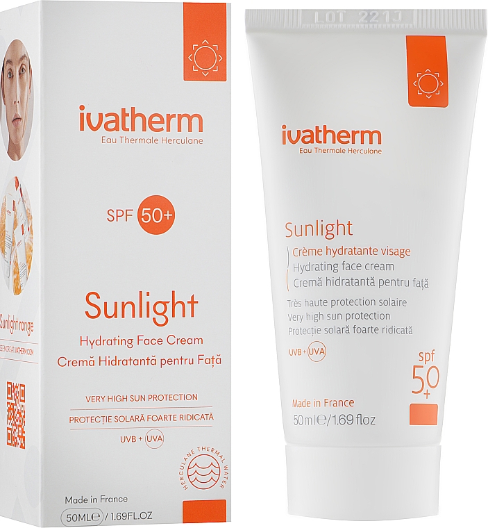 SUNLIGHT сонцезахисний зволожувальний крем SPF 50+ - Ivatherm Sunlight Hydrating Face Cream SPF50 — фото N3