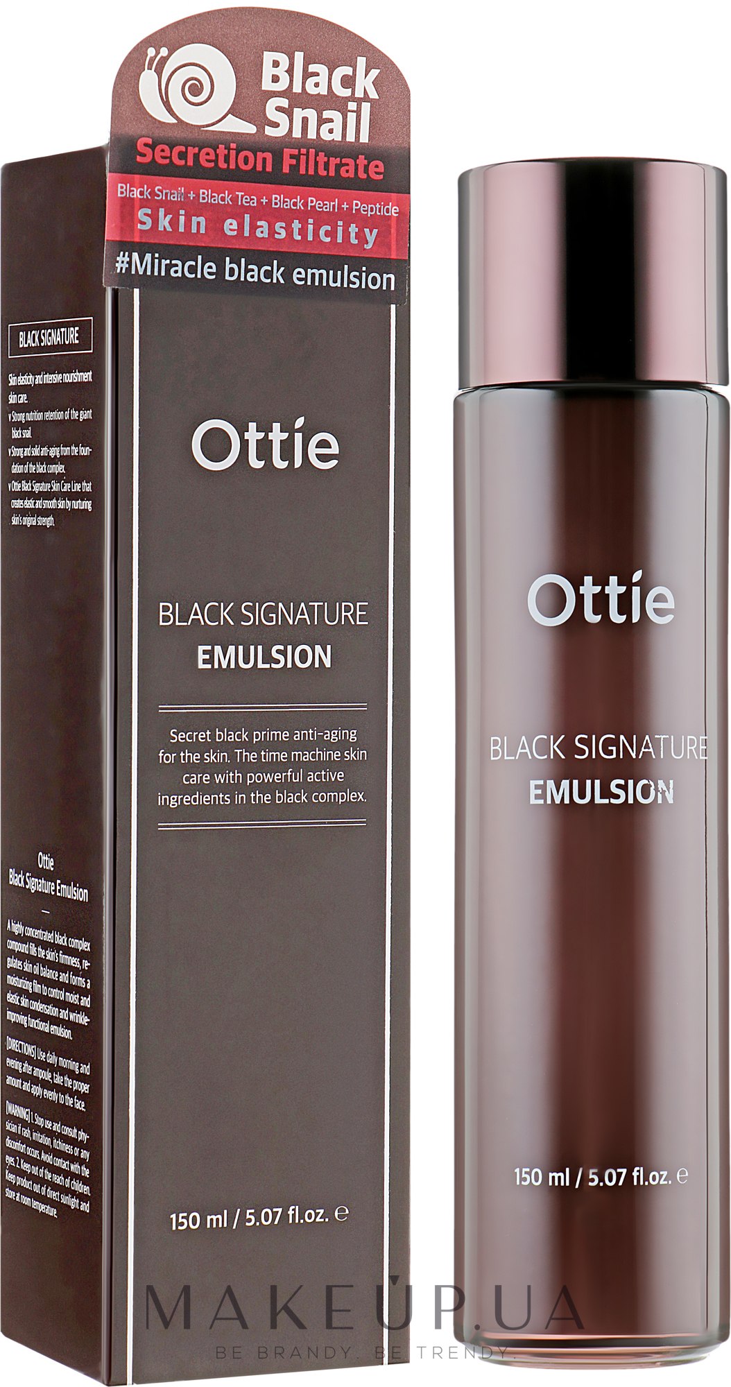 Емульсія для обличчя з муцином чорного равлика - Ottie Black Signature Emulsion — фото 150ml