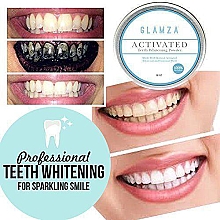 Порошок для відбілювання зубів з деревним вугіллям зі смаком м'яти - Glamza Activated Teeth Whitening Powder — фото N2