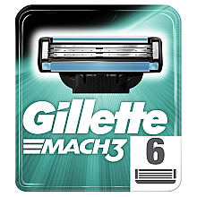 Парфумерія, косметика Змінні касети для гоління, 6 шт. - Gillette Mach3