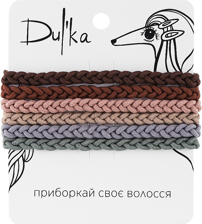 Набір різнобарвних гумок для волосся UH717724, 6 шт - Dulka — фото N1