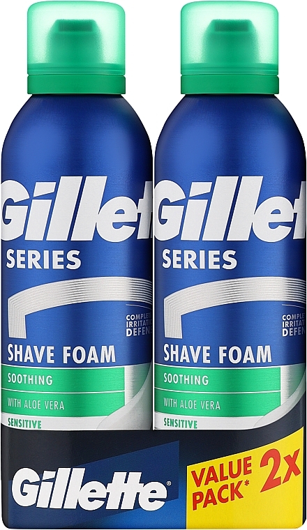 Успокаивающая пена для бритья - Gillette Soothing  Shaving Foam (foam/2x200ml) — фото N1