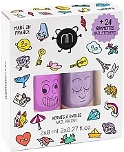 Духи, Парфюмерия, косметика Набор - Nailmatic Wow Kids Set (nail/polish/2x8ml + stickers/24pcs)