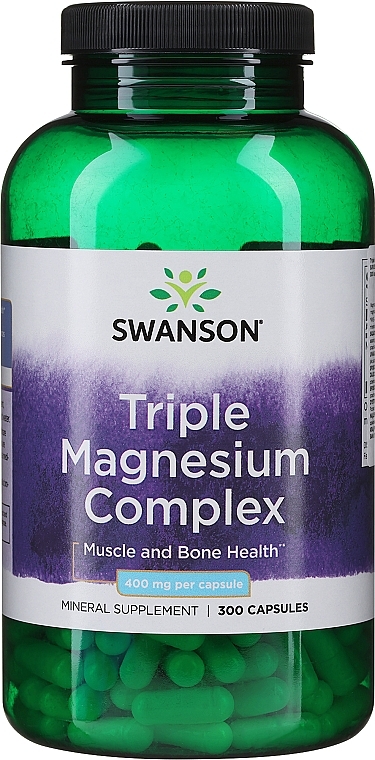 Харчова добавка "Комплекс магнію", 400 мг, 300 капсул - Swanson Triple Magnesium Complex — фото N1