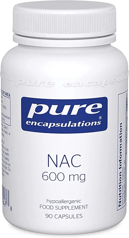 Диетическая добавка "Ацетилцистеин", капсулы - Pure Encapsulations NAC 600 mg — фото N1