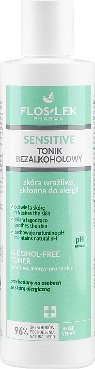 Тоник для чувствительной кожи - Floslek Alcohol Free Toner Sensitive Allergy-Prone Skin — фото N1