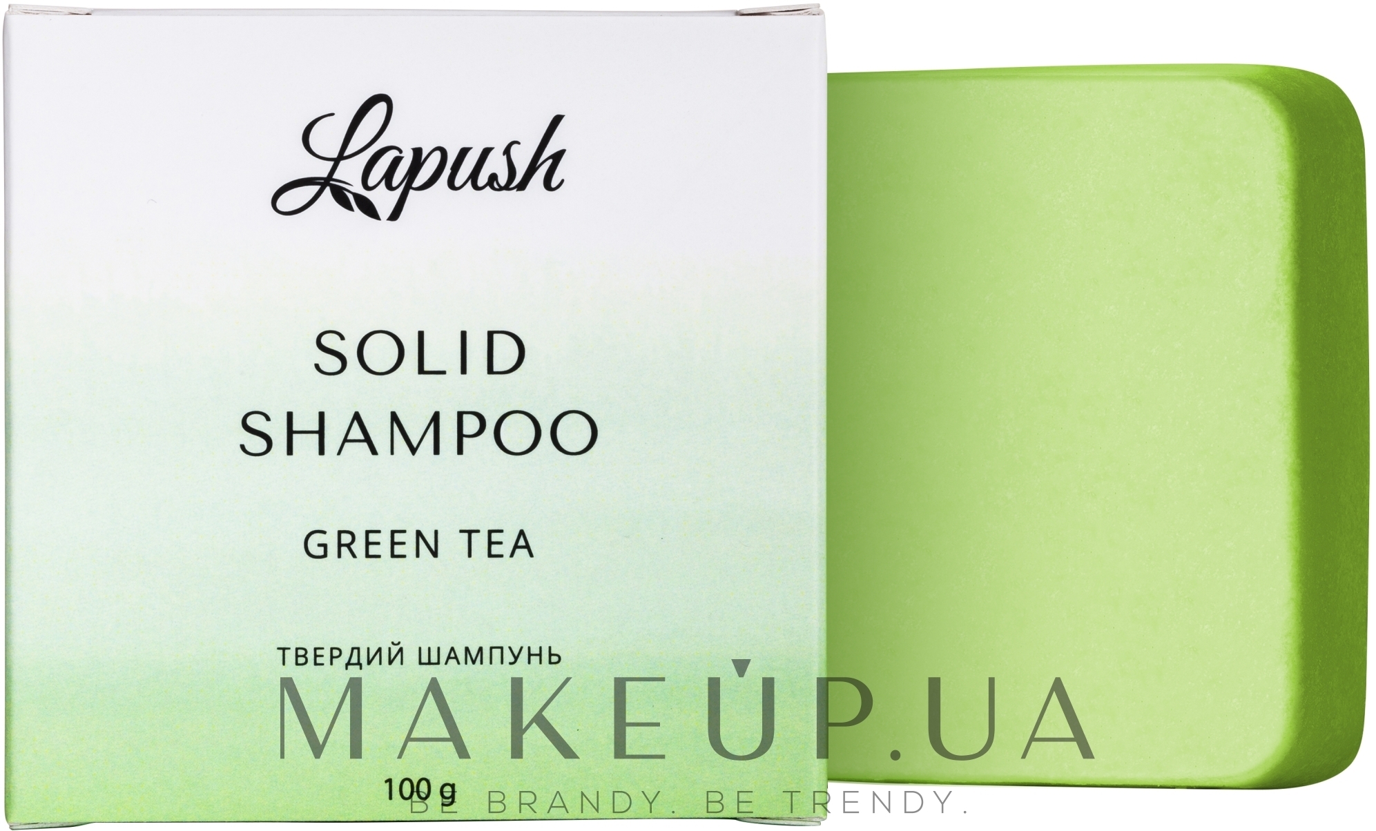 Шампунь твердий "Зелений чай" - Lapush Green Tea Solid Shampoo — фото 100g