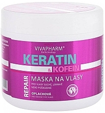 Парфумерія, косметика Кератинова маска для волосся - Vivaco VivaPharm Keratin & Caffeine Hair Mask