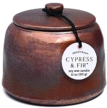 Парфумерія, косметика Ароматична свічка у банці - Paddywax Cypress & Fir Bronzed Glazed Ceramic Candle