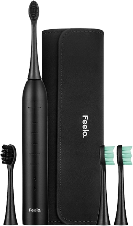 Электрическая зубная щетка, черная - Feelo Pro Sonic Toothbrush Premium Set  — фото N3