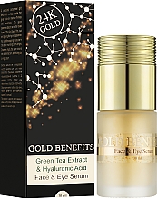 Сыворотка для лица - Sea of Spa Gold Benefits Green Tea Extract & Hyaluronic Acid Face & Eye Serum — фото N2