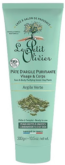 Очищувальна паста для обличчя й тіла із зеленою глиною - Le Petit Olivier Face & Body Purifiying Green Clay Paste — фото N1