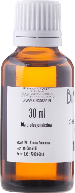 Абрикосова олія 100% - BingoSpa Apricot Kernel Oil 100% — фото N2