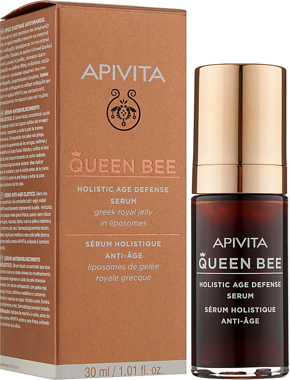 Сыворотка для комплексной защиты от старения кожи - Apivita Queen Bee Holistic Age Defense Serum — фото N2