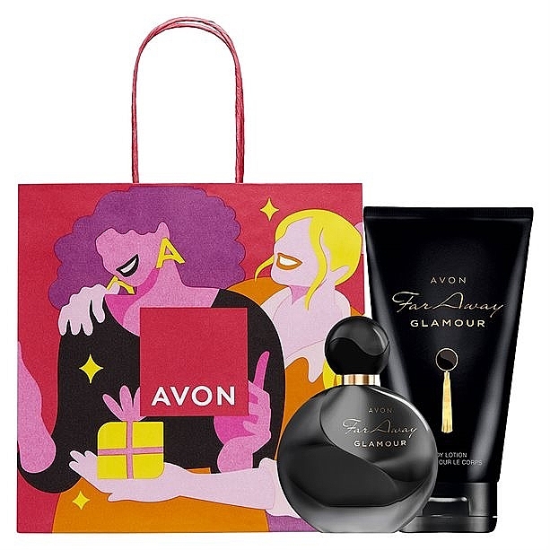 Avon Far Away Glamour - Набір (edp/50ml + b/lot/150ml + giftt/bag) — фото N1