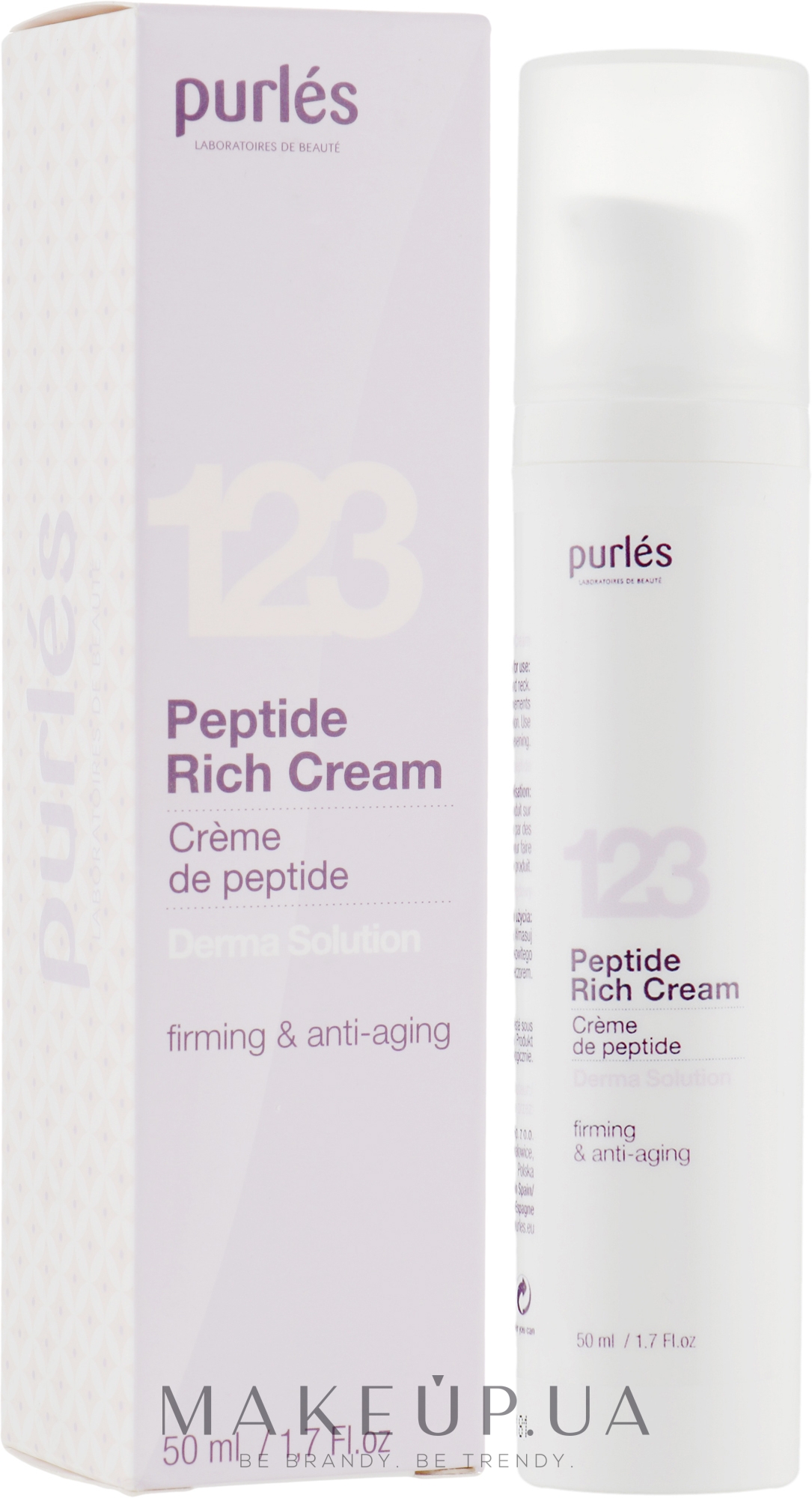 Живильний крем з пептидами - Purles Derma Solution 123 Peptide Rich Cream — фото 50ml