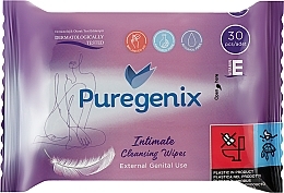 Влажные салфетки для интимной гигиены, 30 шт. - Puregenix Intimate Cleansing Wipes — фото N1