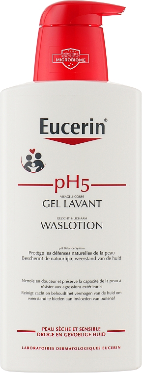 Очищающий лосьон для чувствительной кожи тела - Eucerin pH5 WashLotion — фото N1