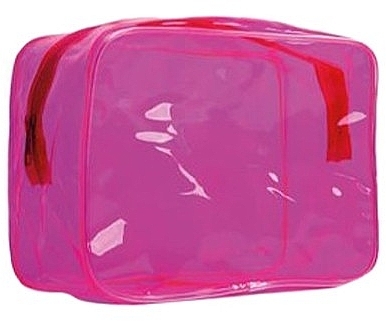 Косметичка прозрачная 19x15х9 см, розовая - Idc Institute Neon transparent Toilet Bag — фото N1