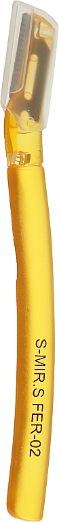 Бритва для коррекции бровей FER-02, с пластичной ручкой, жёлтая - Lady Victory — фото N1