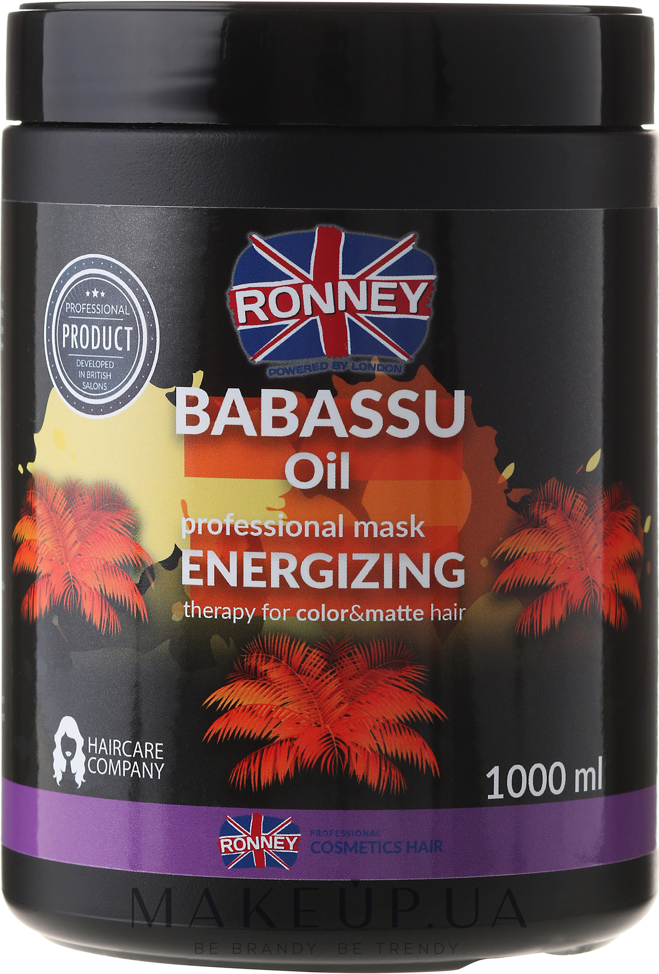 Маска для окрашенных волос - Ronney Professional Mask Babassu Oil Energizing Therapy — фото 1000ml
