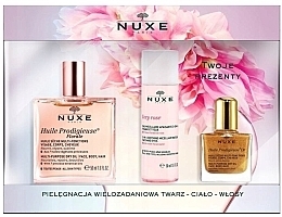 Духи, Парфюмерия, косметика Набор - Nuxe Huile Prodigieuse (dry oil/50ml + micel water/50ml + dry oil/10ml)