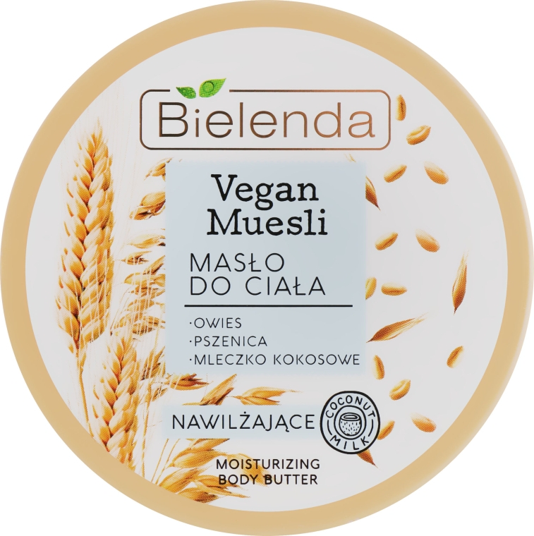 Олія для тіла зволожувальне "Овес, пшениця, кокосове молоко" - Bielenda Vegan Muesli Moisturizing Body Butter