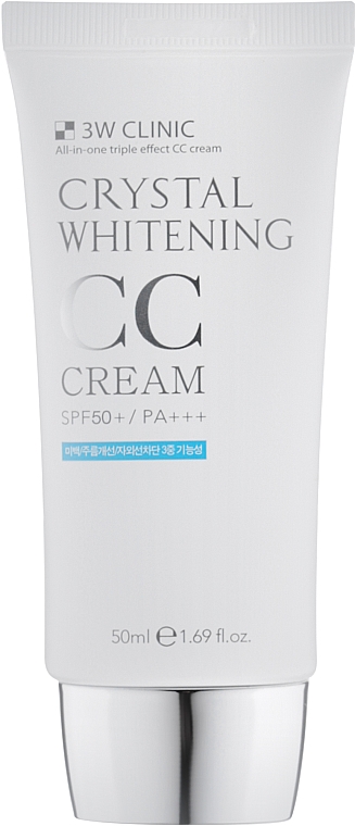 Осветляющий СС-крем - 3W Clinic Crystal Whitening CC Cream SPF50