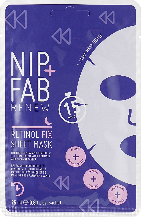 Тканевая маска с ретинолом - NIP + FAB Retinol Fix Sheet Mask — фото N1