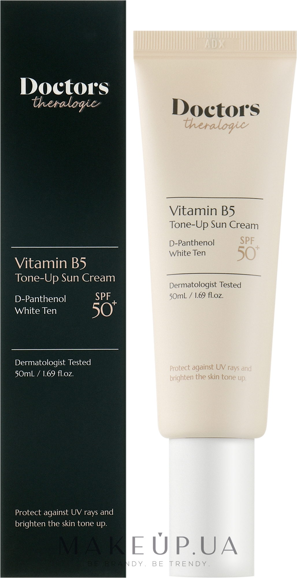 Сонцезахисний крем для обличчя з освітлюючим ефектом SPF 50+ - Doctors Vitamin B5 Tone-Up Sun Cream — фото 50ml