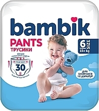 Підгузки-трусики дитячі одноразові, 6 (15 + кг) 30 шт. - Bambik — фото N1