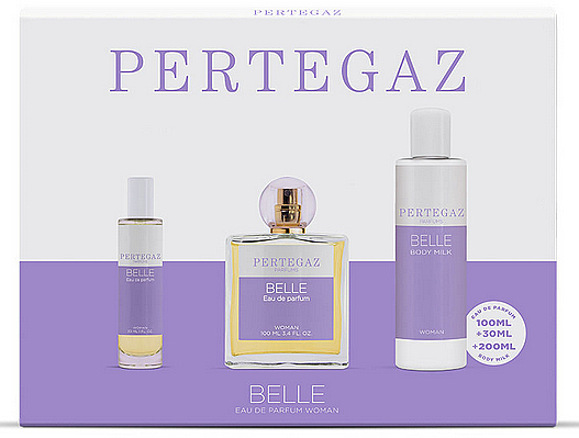 Saphir Parfums Pertegaz Belle - Набор (edt/100ml + edt/30ml + sho/gel/200ml) — фото N1
