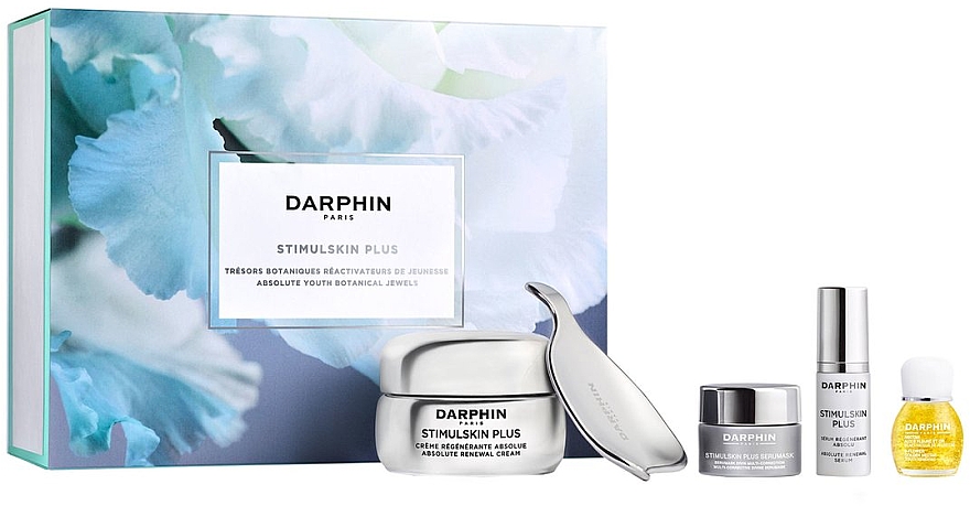 Набор - Darphin Stimulskin Plus Absolute Youth Botanical Jewels (f/cr50ml + f/mask/5ml + f/mask/5ml + f/nec/4ml + massage tool) — фото N1